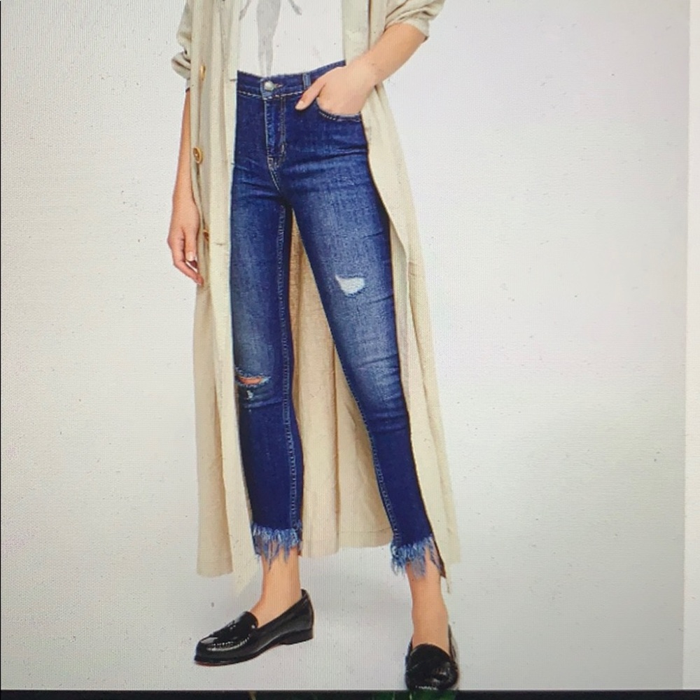 Free People Frayed Skinny Jean, Size 27